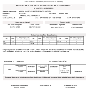 ATTESTAZIONE DI QUALIFICAZIONE ALLA ESECUZIONE DI LAVORI PUBBLICI