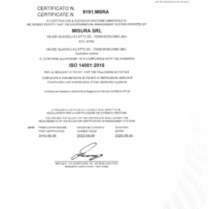 Certificato Iso 14001 2015